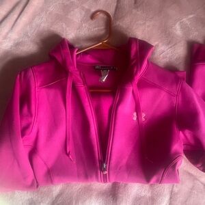 Vivid pink Under Armour zip sweatshirt
